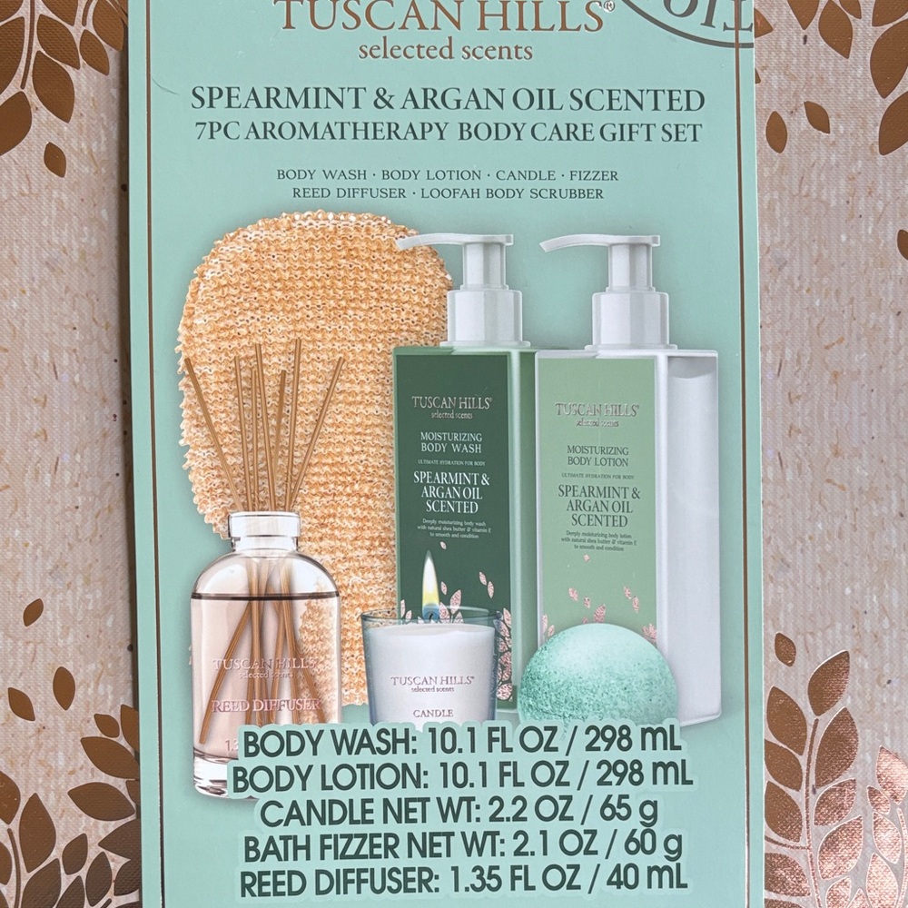 Spearmint & Argan Oil Body Care Gift Set - Green